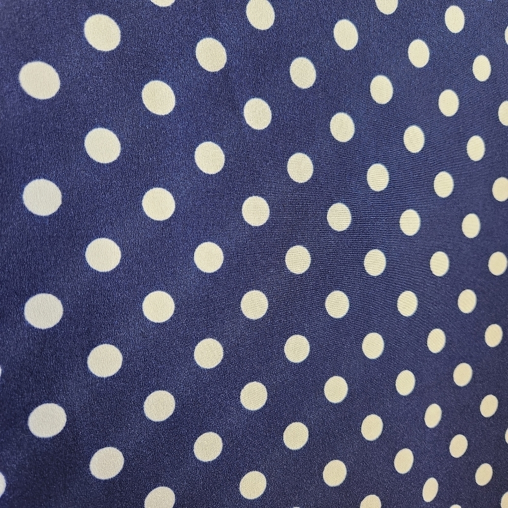 CREMIEUX BRISTOL NAVY WHITE SLEEVELESS POLKA DOT RUFFLE BOTTOM DRESS SZ 8 - Picture 6 of 6